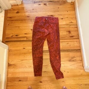 lululemon athletica Red Patterned Leggings